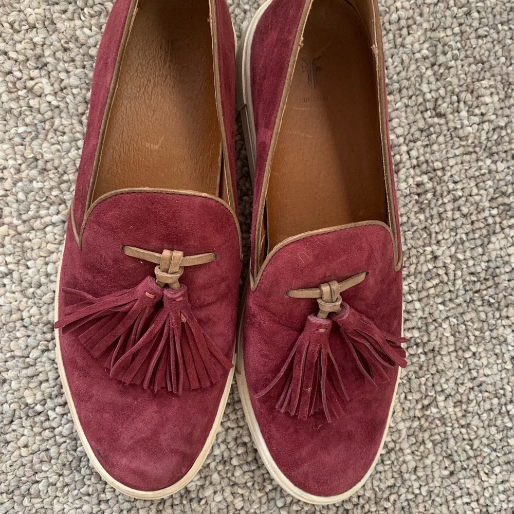 Lightly worn Frey suede loafers